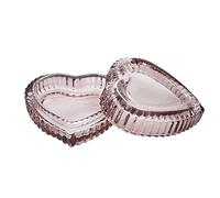 Gaolinci Crystal Glass Heart-Shaped Storage Box Embossed Jewelry Box Candy Box with Lid - Short