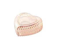 Gaolinci Crystal Glass Heart-Shaped Storage Box Embossed Jewelry Box Candy Box with Lid - Short