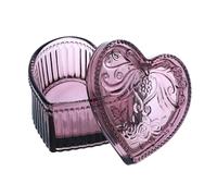 Gaolinci Crystal Glass Heart-Shaped Storage Box Embossed Jewelry Box with Lid