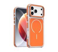 GAOLINGS EU Fashion Magnetic Phone Case for iPhone 17/17 Pro Max/17/16series, Shockproof Anti-Slip Industrial Design Cover with Aluminum Buttons,16 pro max case 122(Orange,16ProMax)