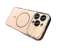 GAOLINGS EU Large Window Phone Case, Camera Protective Cover Magnetic Phone Case for iPhone17/pro/max small magnetic Circle,Shockproof Glossy Shell,colorfull Protective Cover 11(Gold,16PIUS)