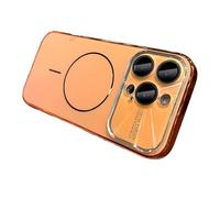 GAOLINGS EU Large Window Phone Case, Camera Protective Cover Magnetic Phone Case for iPhone17/pro/max small magnetic Circle,Shockproof Glossy Shell,colorfull Protective Cover 11(Orange,16PIUS)