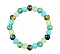 GAOLINGS EU Mixed Natural Stone Beaded Bracelet for Men & Women - Abundance Energy Healing Jewelry, Stretch Wristband with Green Aventurine, Tiger Eye & Citrine Crystals 03(5)