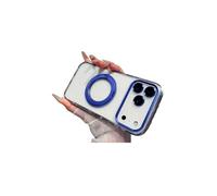 GAOLINGS EU Multifunctional Magnetic Rotating Stand case for iPhone 17/16/15/14 serise,Transparent Anti-Fall Protective Cover Viral Phone Aesthetic Case(Navyblue,Ip15)