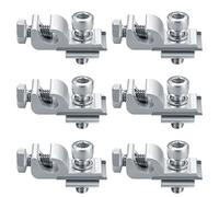 Gaomoeny Solar Panel Clips, 6 Pack, Aluminium, Silver, Rail & Roof Mount, Grounding Clamps for Solar Panels