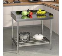 GAOMON 36 x 30 Inch Stainless Steel Work Table, Commercial Prep Heavy-Duty Stainless Steel Kitchen Island with Backsplash and Undershelf, for Kitchen Restaurant