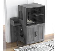 GAOMON Cat Litter Box Enclosure with Ladder & Platform, Double Layer Hidden Litter Box Furniture, Indoor Cat Washroom Villa House, Sturdy MDF Design, 33.5" x 17.9" x 41.9"