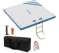 GAOMON Inflatable Dock Floating Platform, Thick Lake Floats for Adults, Non-Slip Air Dock Platform with Portable Carrying Bag, Floating Platform Island for Pool Beach Ocean(Sky Blue,8 x 6 ft)