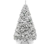 GAONUDAN 5FT Snow Flocked Christmas Tree - Premium Artificial Spruce Christmas Tree with White Heavy Snow Flocking Lightweight and Easy to Assemble with Christmas Tree Metal Stand 650 Tips