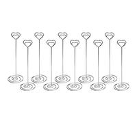 Gaoominy 10pcs 8.6 Tall Place Card Holders Heart Shape Table Number Holder Stands Picture Photo Note Memo Clip for Wedding