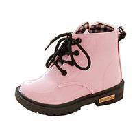Gaorui Baby Toddler Girls kids Boys Ankle Biker Boots Warm Fur Lined Boots candy color Patent leather Children Wellies Casual Shoes