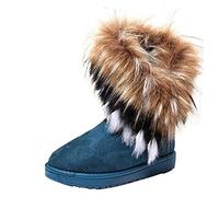 Gaorui Women Winter Warm High Long Snow Ankle Boots Faux Rabbit Fur