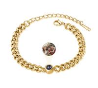Gaosh Personalised Men’s Bracelet with Project Photo Bracelet with Picture in Side Stainless Steel for Dad, Mum or Couples Personalised gifts for men