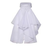 GAOSHA Victorian Colonial Jabot False Collar Medieval Costume Detachable White Ruffled Neck Collar Victorian Necktie
