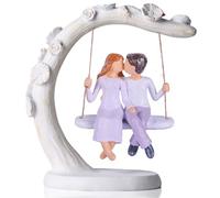 GAOSHENG Wedding for Couple/Her - Romantic Kissing Swing Statue in Love,Bedroom Decor for Couples Gifts,Valentines Day Gifts for Wife,Couple Gifts for Tv Stand Decor,Knick Knacks for Shelves (Purple)