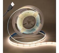 GAOUK 5V COB LED Strip Light USB Power Supply, 1M Natural White 4000K Flexible Indoor LED Light Strip, Self-Adhesive Tape, Home Commercial Cabinet TV Backlight Decorative Lighting