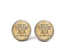 gaoxiang Les Miserables Quote Cufflinks,Literary Jewelry,Even The Darkest Night Will end