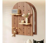 GAOXIAO Electric Meter Box Cover Decorative Wall Fuse Box Covers, Moisture Resistant PP Wood Panel Wall Mounted Cabinet with Flip Devise, Hidden Slim Enclosure for Homes A Walnut 50 x 79 cm