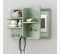 GAOXIAO Electric Meter Box Cover, Indoor Fuse Box Cover with Hooks, Solid Wood Electrical Panel Cover with Shelf for Entrance Corridor, Hide Electrical Panel Non-cracking Green 60x50cm