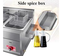 GAOXIAO Gas Fryer Deep Fat Fryer, Commercial Countertop LPG Gas Deep Fat Fryer Dual Tanks with 10Lx2 Basket Large Capacity for French Fries Home Kitchen Restaurant