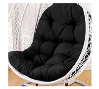 GAOXIAO Hanging Egg Chair Cushion Replacement, Wicker Rattan Hammock Hanging Seat Mat, Waterproof Sun-Resistant Garden Chair Pads for Indoor and Outdoor(Not Including Chair)(Color:black)