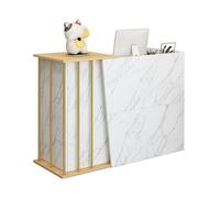 GAOXIAO Reception Desk Modern Small Retail Checkout, Wooden Counter Table, Cashier Front Desk Reception Room with Lockable Drawer for beauty Salons Company Shop Office B 100 cm