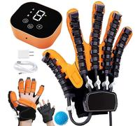 GAOXIAO Rehabilitation Robot Gloves Finger Training Cerebral Palsy Stroke Hemiplegia Patient Finger and Hand Function Trainer Rehab Left Recovery Exercise Equipment Device Orthosis A Left Hand XL