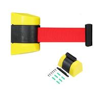 GAOXIAO Retractable Barrier, Magnetic Barrier Tape, Wall Mount Crowd Control Safety Barrier, Cordon Belt Barrier for School Airports Hotel Playground Grocery Stadium Yellow 5M