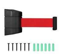 GAOXIAO Retractable Belt Barrier with Mounting Accessories, Wall Mounted Safety Rope Cordon Barrier, Queuing Security Tape Cordon Playground Airports Banks School Hotel Black 2M