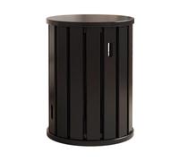 GAOXIAO Stackable Stools Set of 4, 18 Inch Wooden Stools with Round Top No Installation Required, 4-in-1 Stackable End Table for Kitchen Island, Dining Room Bar Living Room Black