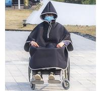 GAOXIAO Winter Wheelchair Blanket for Adults, Warmer Cover Blanket Waterproof Windproof, Universal Fit Zipped Removable Opening Warm Dry, Perfect for Keeping Legs Cosy Black 98 x 100 cm