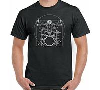 GAOXINGQU Drumming T-Shirt Drummer Drums Drum Da Vinci Vitruvian Man Mens FunnyblackXL