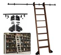 GAOXIONG Sliding Ladder Track Sliding Barn Door Hardware Sliding Rail Kit Sliding Wood Door Hardware Closet Kit Library Rolling Ladder Track System, No Ladder - Round Track/R,6.6Ft/200Cm Track Kit