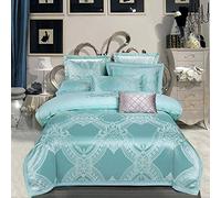 GAOXUE Duvet Cover Quilt，Jacquard double bed bedding set, embroidered king duvet cover and pillowcase, cotton sheets-35_200*230cm(4pcs)