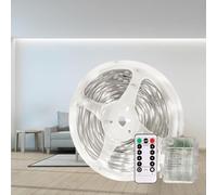 Gaoxun Battery LED Strip Lights 3m, 90 LEDs Battery Powered Lights Strip with Remote Control, Dimmable, 8 Modes, Timer, Self-Adhesive, Cuttable, Waterproof for Mirror Kitchen Decor (Cool White 6000K)