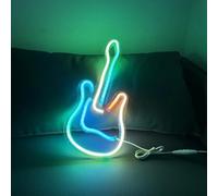 Gaoxun Dimmable Guitar Neon Sign, 40x19 cm RGB Neon Light Sign with Switch, Smart APP Control, USB Powered Guitar Shaped Decor, Wall Decor LED Light for Party, Bar, Club, Band, Game Room, Music Studio