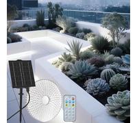 Gaoxun Solar LED Strip Lights Outdoor, 10m Solar Powered Flexible Rope Lights with Remote Control, Dimmable, 8 Modes 640 LED, IP68 Waterproof for Garden Umbrella Fence House Eaves Decor, Cool White