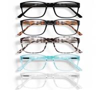 Gaoye 5-Pack Reading Glasses Blue Light Blocking,Spring Hinge Readers for Women Men Anti Glare Filter Lightweight Eyeglasses (#5-Pack Mix Color, 3.0)