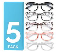 Gaoye MIGSIR 5 Pack Blue Light Blocking Glasses Women Men, Fashion Computer Gaming UV Eyeglasses Nerd Fake Costume Square Frame