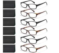 Gaoye Reading Glasses for Women Fashion Reading Glasses for Women Men Spring Hinged Reading Glasses Blue Light 6 Pack, * C2 Color Mix, 6 Count (Pack of 1)