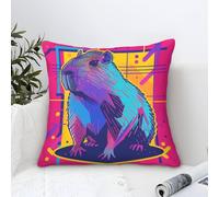 GAOYUCHUN 3D Printed Capybara Throw Pillow Covers Square Cushion Cover Decorative Super Soft Pack of 2 for Patio,Couch, Tent, Balcony And Sofa 45x45cm
