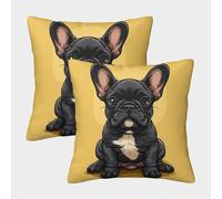 GAOYUCHUN 3D Printed French Bulldog Square Pillowcases Pillow Case Cushion Decorative Super Soft Pack of 2 for Sofa Couch Bed 50x50cm
