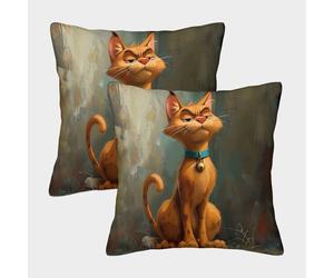 GAOYUCHUN 3D Printed Scooby Doo Cat Throw Pillow Covers Throw Pillow Case Garden Cushion Super Soft Pack of 2 for Sofa Couch Bed 50x50cm