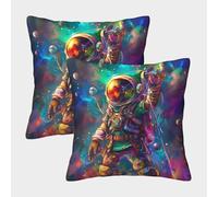 GAOYUCHUN 3D Printed Space Waker Throw Pillow Covers Pillow Case Cushion Decorative Super Soft Pack of 2 for Sofa Couch Bed 40x40cm