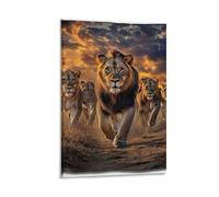 GAOYUCHUN African Lionesses Canvas for Home Decor Modern Bathroom Office Wall Decor Paintings Pictures Artwork Print Home Decor 16x24inch(40x60cm)