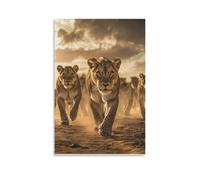 GAOYUCHUN African Lionesses Canvas for Home Decor Modern Framed Picture Artworks Decorative Bathroom Kitchen Home Decor Pictures Artwork Print Home Decor 16x24inch(40x60cm)