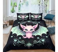 GAOYUCHUN Bat 3D Printed Bedding Sets Duvet Coverfor Kid Teens Boys And Girls Man Quilt Cover 3 Pcs With Pillow Cases Easy Care Anti-Allergic Soft And Smooth Double(200x200cm)