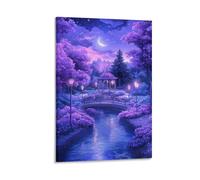 GAOYUCHUN Beautiful Purple Flower Field Canvas for Home Decor Home Decor Wall Decor Paintings Pictures Artwork Print Home Decor 12x18inch(30x45cm)