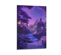 GAOYUCHUN Beautiful Purple Flower Field Canvas for Home Decor Modern Bathroom Office Modern Framed Canvas Prints Paintings Picture Pictures Artwork Print Home Decor 12x18inch(30x45cm)