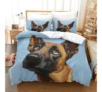 GAOYUCHUN Belgian Malinois Duvet Cover Sets 3 PCS Hotel Quality Quilt Cover Bed Sets Bed Covers with Pillowcases with Zipper Closure Breathable Stylish Comforter Double（200x200cm）